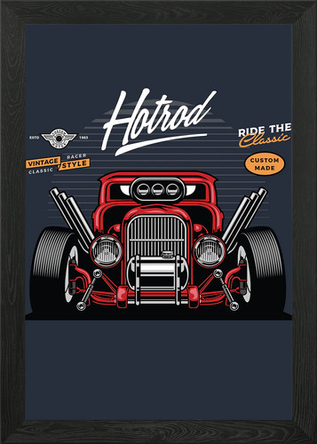 Hotrod vintage car poster - vintage,