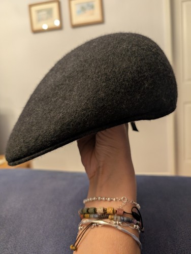 Wool flat cap charcoal - m&s,