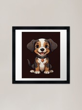 Cute little puppies framed - little,