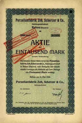 Porzellanfabrik zeh scherzer - zeh,