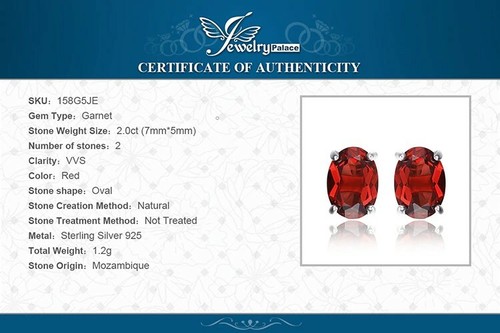 2ct oval genuine garnet - 2ct, stud