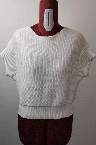 Zara white knit - zara, crop