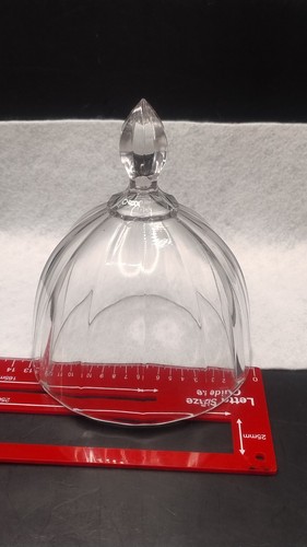 Vintage faceted glass cloche - a,
