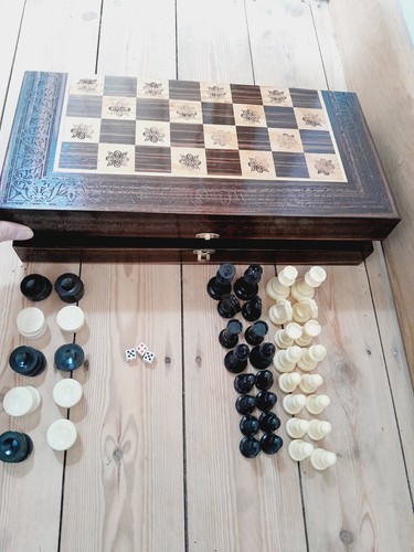 Vintage wooden chess - chess, &