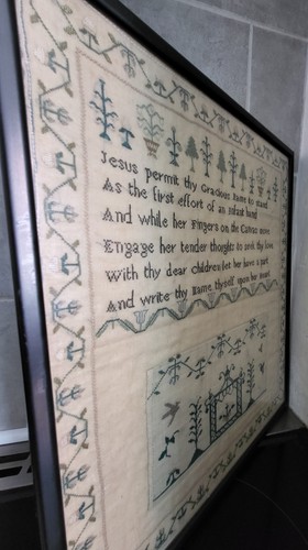 Antique needlework sampler - antique,