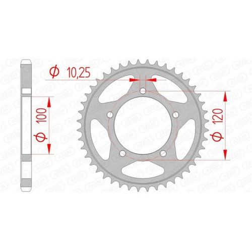 Standard rear steel - steel, sprocket