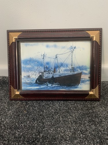 Vintage framed fishing trawler - vintage,