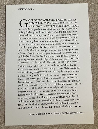 Desiderata typography text - typography,