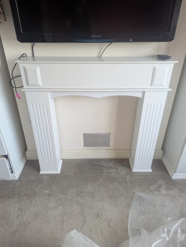 White fireplace surround - fireplace, with