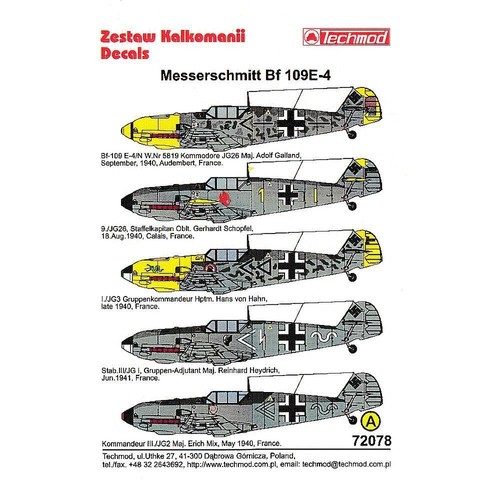 Techmod 72078 messerschmitt - messerschmitt, bf