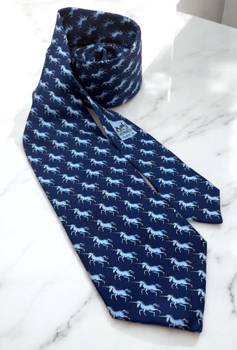 Hermes men tie mint horse - hermes, men's