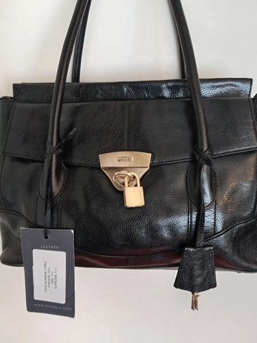 Modalu black leather shoulder - leather,