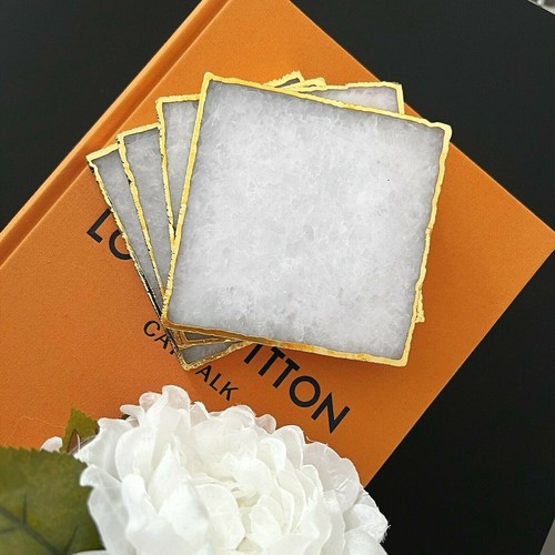 Crystal coasters white and - crystal,