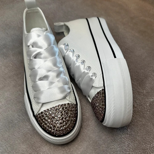 Sparkle toe ladies trainers - toe,