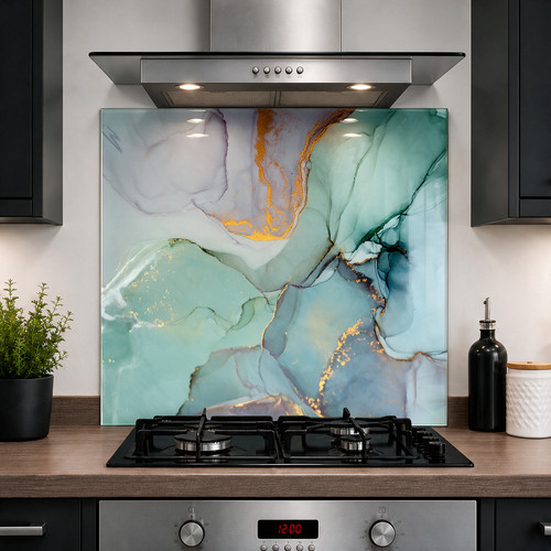 Printed glass kitchen - printed,
