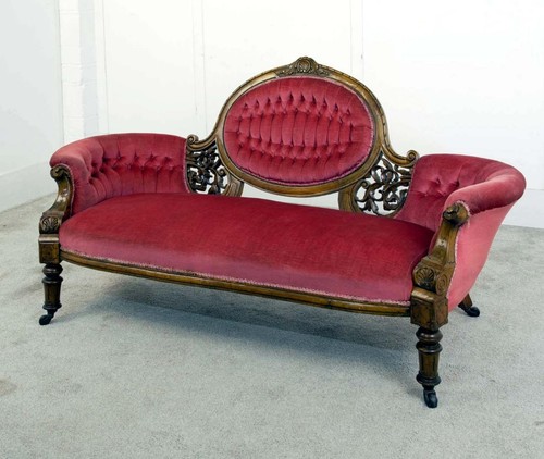 Period victorian settee walnut - victorian,