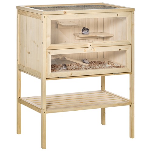Pawhut wooden hamster - pawhut, cage