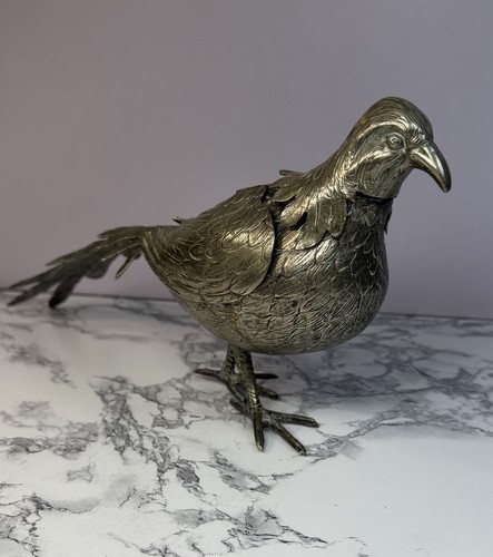German metal pheasant decanter - german,