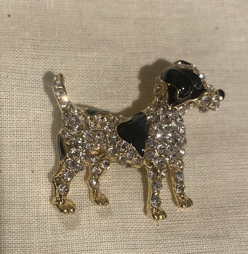New crystal brooch spotted dog - spotted,