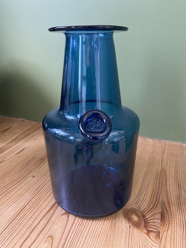 Holmegaard blue capri vase - holmegaard, by