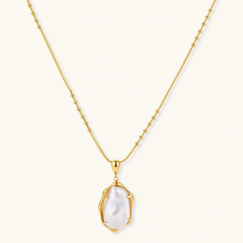 Baroque pearl pendant necklace - baroque,