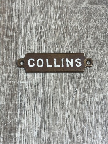 Vintage brass name plate - vintage,