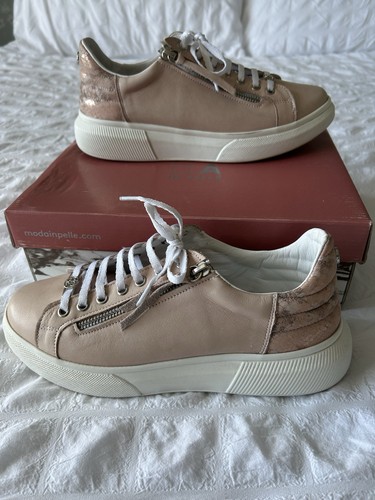 Moda pelle zip trainers - in,