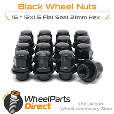 Wheel Nuts (16) Black for Mitsubishi Galant VR-4 [Mk7] 92-98 on Original Wheels