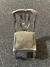 Vintage Sterling Silver Miniature Chippendale Chair Pin Cushion