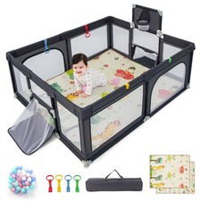 Baby Playpen with Mat Extra Large Baby Playard Fence with Gates