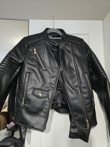 Zara women faux leather - leather, biker