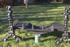 Fire Grate Basket Dogs Cast Iron  Antique