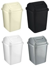 5L Plastic Swing Top Bin Waste Rubbish Dust Trash Can Paper Home Kitchen Office 