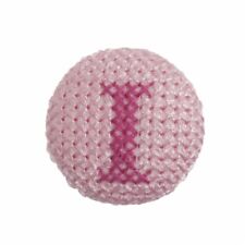 Cross Stitch Alphabet Buttons - Fuchsia on Pink Letter I - each