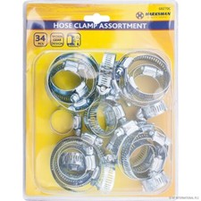 34Pc Assorted Jubilee Clip Set Hose Clamp Set With No Driver Stainless Steel New