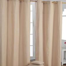 Natural Beige Eyelet Curtains