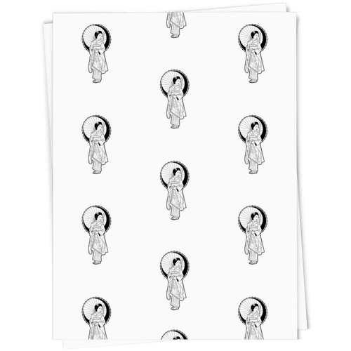 Japanese girl gift wrap - girl',
