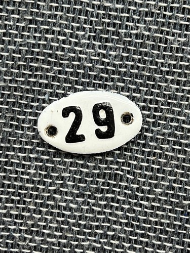 Vintage enamel sign number - enamel,