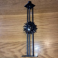 Vintage Celestial Metal  Candle Holder black sun motif whimsigoth 30cm appt