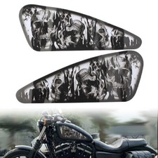 2Pcs Black Skull Motorcycle