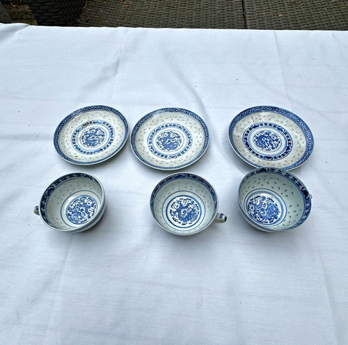 Chinese vintage blue white - chinese,