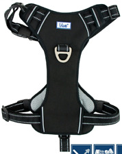 Dog Travel Harness - Viva Black. Use In Car/Walks. Adjustable Reflective Padded