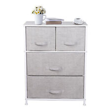 Chests of Drawers Fabric Dresser Storage Cabinet 3 Tiers 4 Drawers Bedroom Metal
