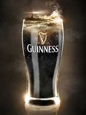 Guinness Glass, Retro metal Sign vintage / man cave / Bar / Pub