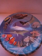 GiftWorks Decorative  Plate Marine Life Fish Octopus Shark Sea Horse Turtle