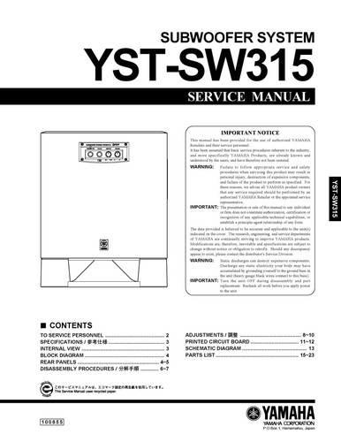 Service manual for yamaha - service,