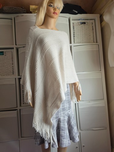 Women poncho with sequins - poncho,