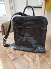 Rare Mulberry 075832 Black Congo Croc Leather Shoulder Bag/Backpack
