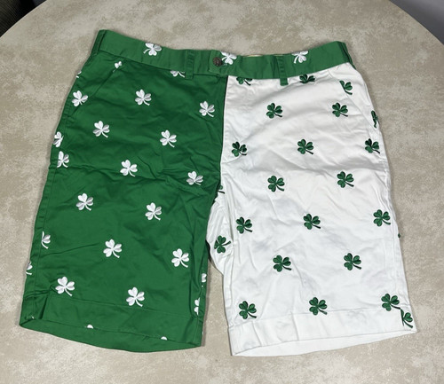 Loudmouth green white shamrock - white,