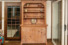 Antique knotty pine hutch - antique,